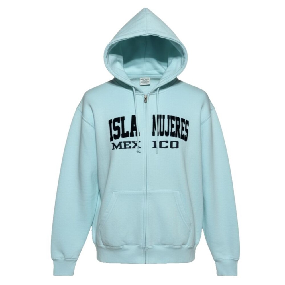 Pacific & Co Isla Mureres Full Zip Hoodie Medium Pastel Blue Beach Sweatshirt